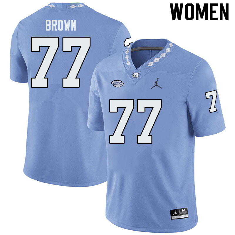 Jordan Brand Women #77 Noland Brown North Carolina Tar Heels College Football Jerseys Sale-Blue